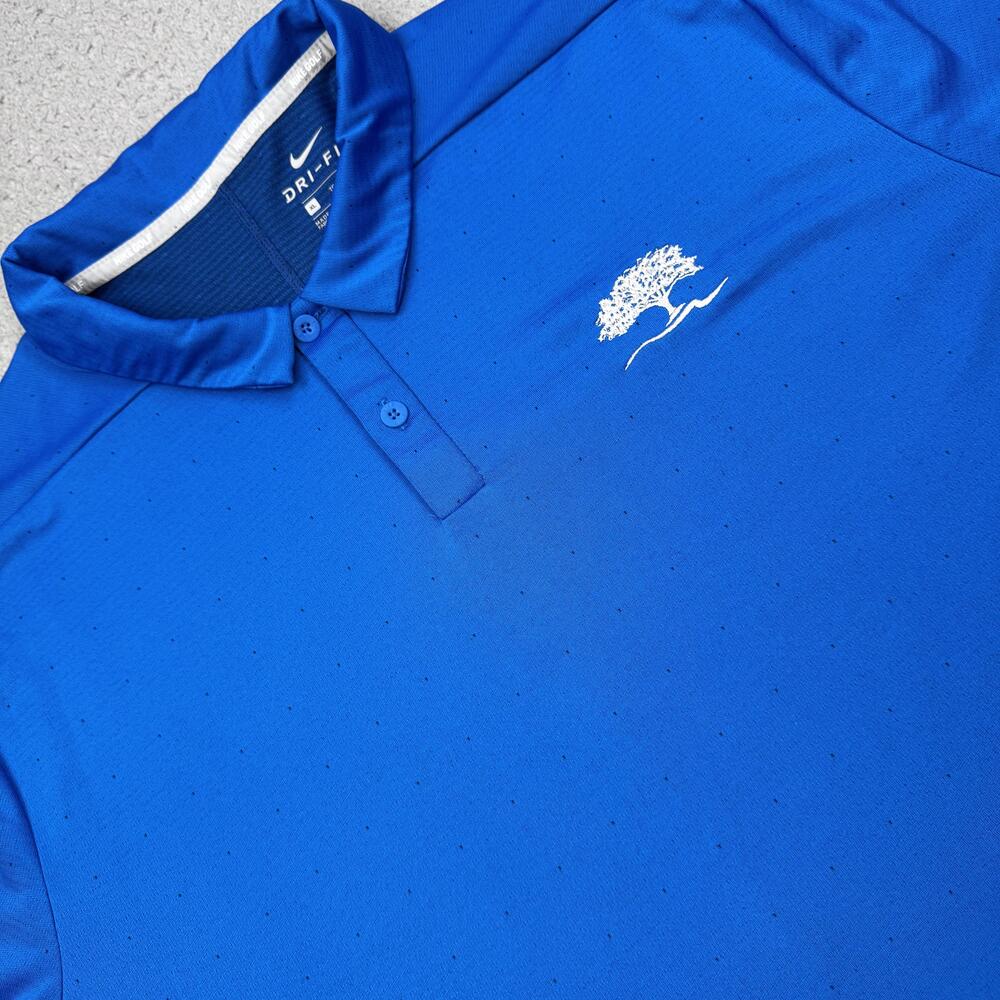 Nike Golf Polo Shirt Mens XL Blue Dri-FIT Micro Perforated Swoosh AH8489-465